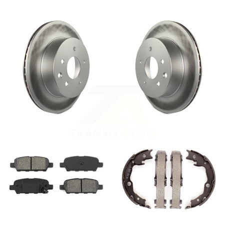 Rear Disc Coated Rotors Semi-Metallic Pads & Parking Shoes Kit For Nissan Rogue LEAF Juke KGS-103031