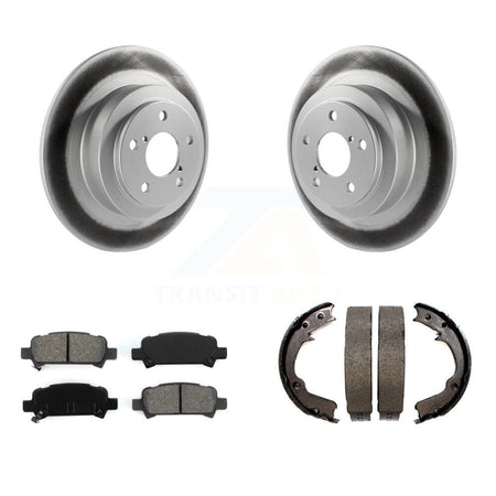 Rear Disc Coated Rotors Semi-Metallic Pads Parking Brake Shoes Kit For 2000 Subaru Legacy KGS-103034