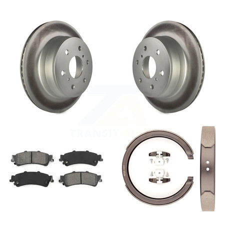 Rear Disc Coated Rotors Semi-Metallic Pads Parking Shoes Kit For GMC Sierra 1500 Classic KGS-103064
