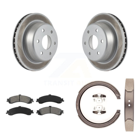 Rear Disc Coated Rotors Semi-Metallic Pads Parking Shoes Kit For Chevrolet GMC Silverado KGS-103065