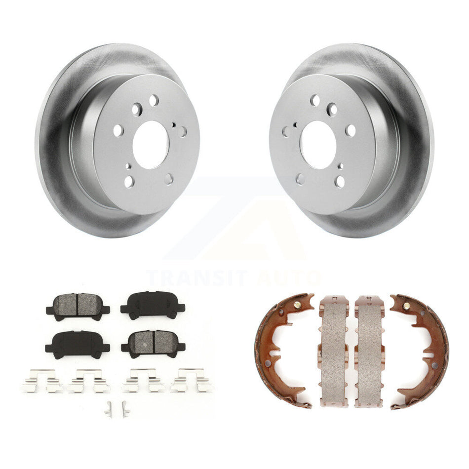 Rear Disc Coated Rotors Semi-Metallic Pads And Parking Shoes Kit For Toyota Camry Solara KGS-103092