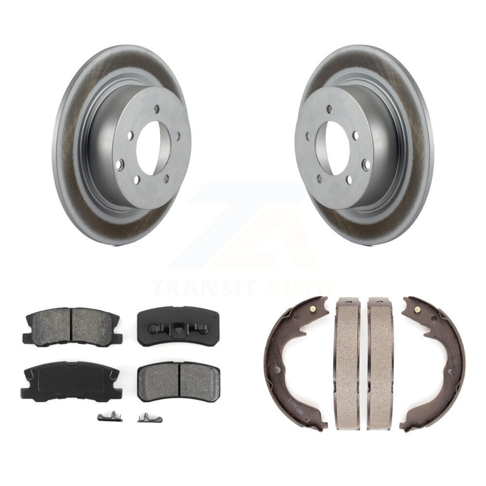 Rear Disc Coated Rotors Semi-Metallic Pads And Parking Shoes Kit For Mitsubishi Outlander KGS-103114