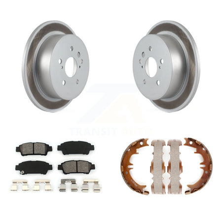Rear Disc Coated Rotors Semi-Metallic Pads Parking Shoes Kit For 2004-2010 Toyota Sienna KGS-103128