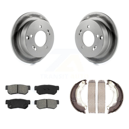 Rear Disc Coated Rotors Semi-Metallic Pads Parking Shoes Kit For Hyundai Sonata XG350 Kia KGS-103133