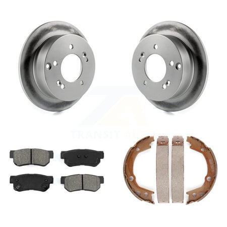 Rear Disc Coated Rotors Semi-Metallic Pads Parking Brake Shoes Kit For Hyundai Tucson Kia KGS-103134