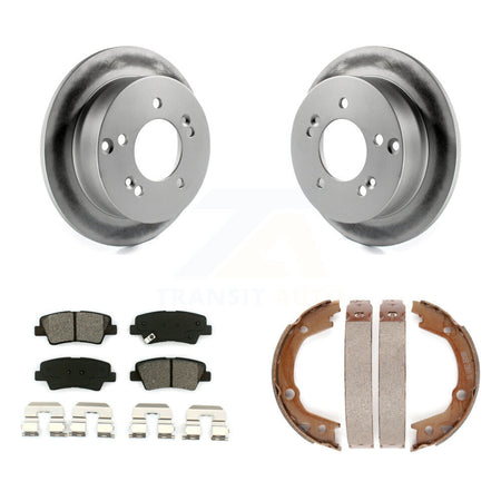 Rear Disc Coated Rotors Semi-Metallic Pads And Parking Shoes Kit For Hyundai Sonata 2.4L KGS-103137
