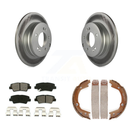 Rear Disc Coated Rotors Semi-Metallic Pads And Parking Shoes Kit For Hyundai Sonata 3.3L KGS-103138