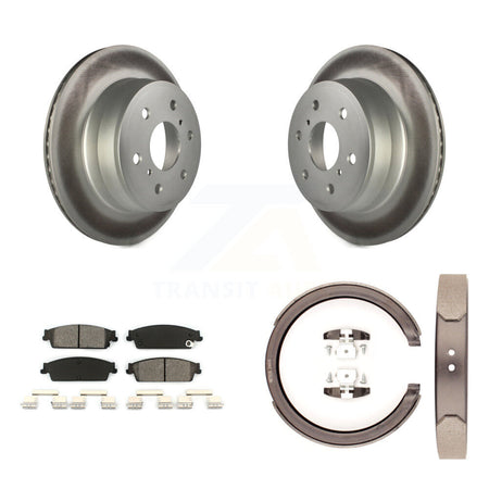 Rear Disc Coated Rotors Semi-Metallic Pads Parking Shoes Kit For Chevrolet GMC Sierra XL KGS-103139