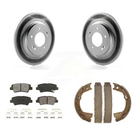 Rear Disc Coated Rotors Semi-Metallic Pads And Parking Brake Shoes Kit For Kia Optima KGS-103147