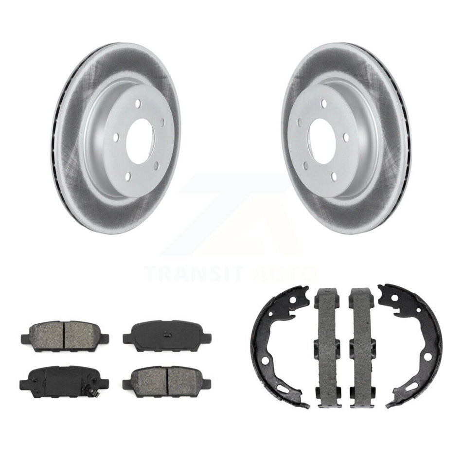 Rear Disc Coated Rotors Semi-Metallic Pads And Parking Shoes Kit For Nissan Qashqai Rogue KGS-103162
