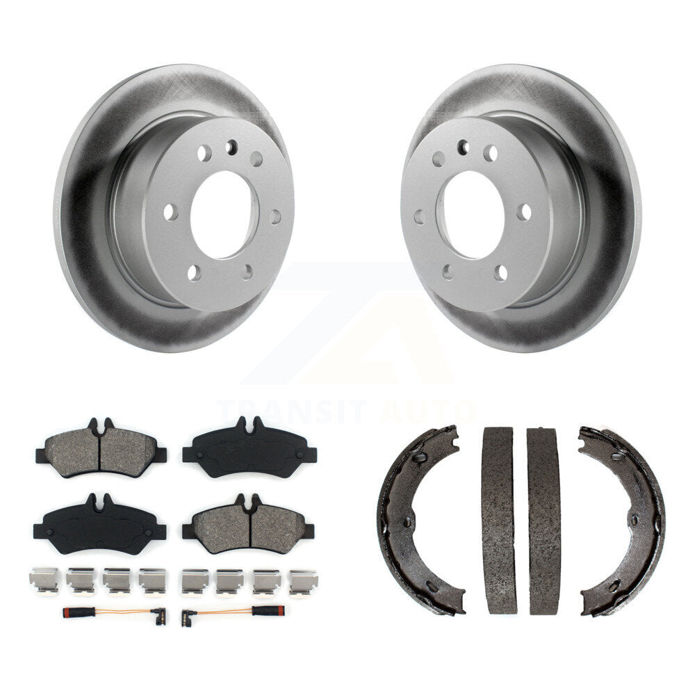 Rear Disc Coated Rotors Semi-Metallic Pads Parking Shoes Kit For Sprinter 2500 Dodge 3500 KGS-103170