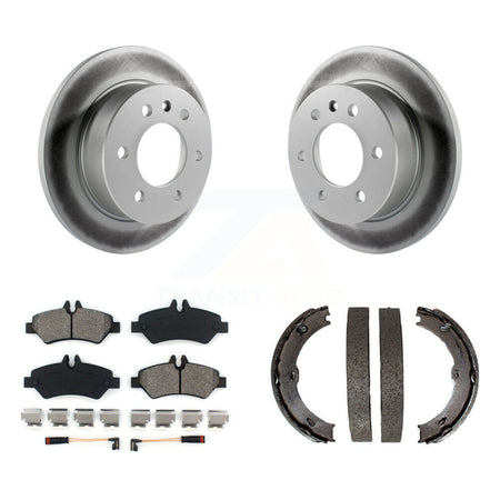 Rear Disc Coated Rotors Semi-Metallic Pads Parking Shoes Kit For Sprinter 2500 Dodge 3500 KGS-103170