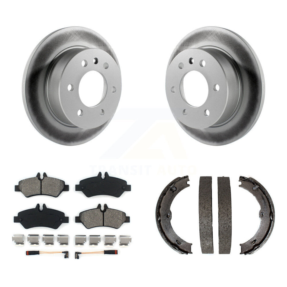 Rear Disc Coated Rotors Semi-Metallic Pads Parking Shoes Kit For Sprinter 2500 Dodge 3500 KGS-103170