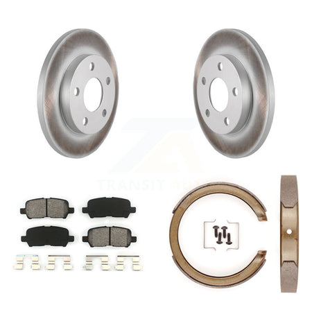 Rear Disc Coated Rotors Semi-Metallic Pads & Parking Brake Shoes Kit For Chevrolet Impala KGS-103179
