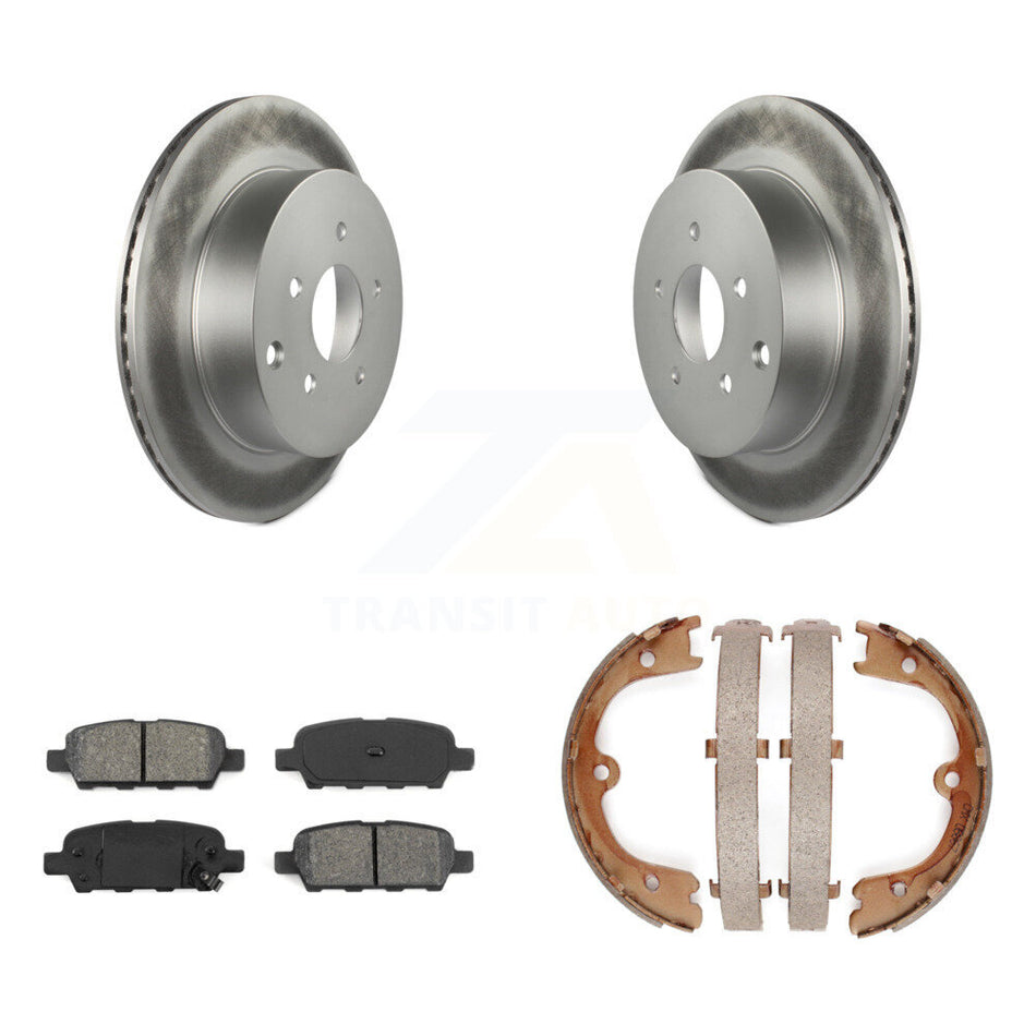 Rear Disc Coated Rotors Semi-Metallic Pads And Parking Shoes Kit For INFINITI FX35 Nissan KGS-103186