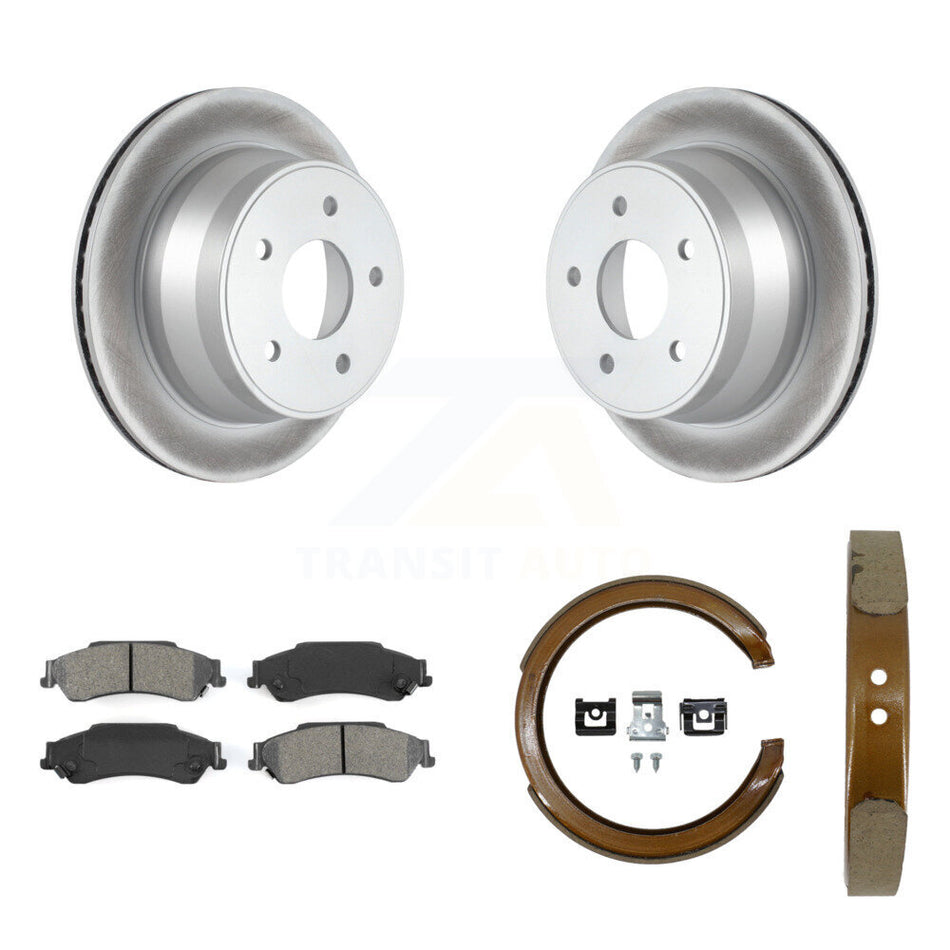Rear Disc Coated Rotors Semi-Metallic Pads Parking Shoes Kit For Chevrolet GMC Blazer S10 KGS-103197