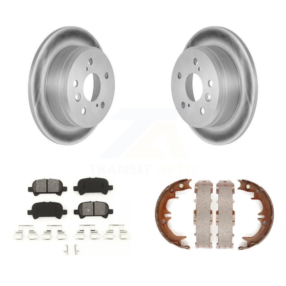 Rear Disc Coated Rotors Semi-Metallic Pads And Parking Shoes Kit For Toyota Camry Solara KGS-103200