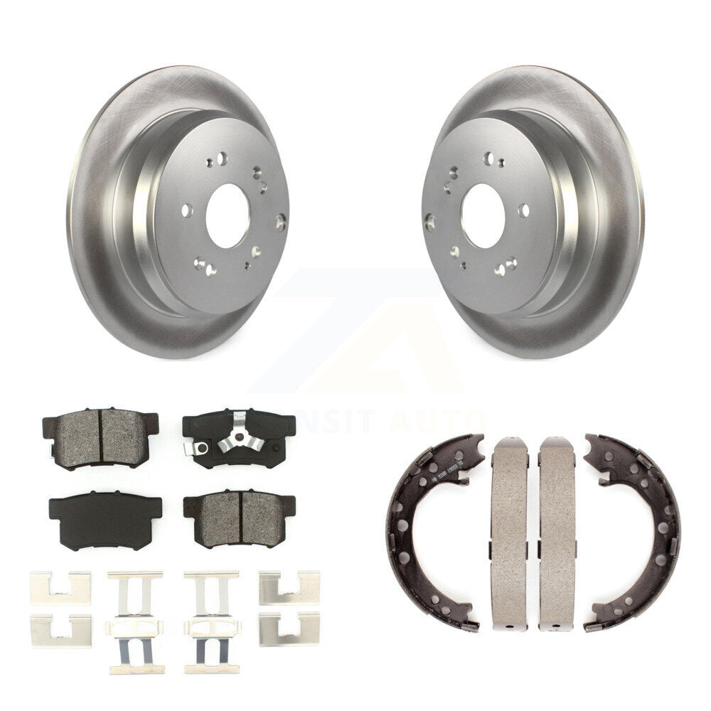 Rear Disc Coated Rotors Semi-Metallic Pads And Parking Shoes Kit For Honda CR-V Acura RDX KGS-103206