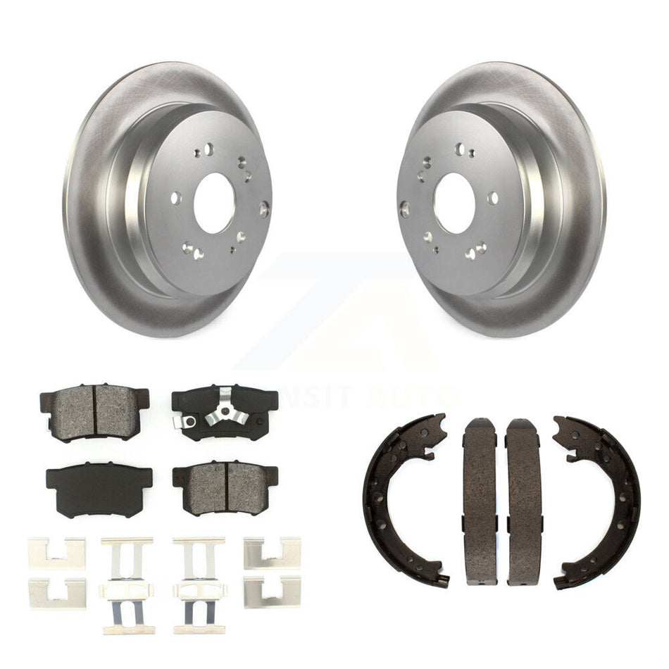 Rear Disc Coated Rotors Semi-Metallic Pads And Parking Shoes Kit For 2005-2006 Honda CR-V KGS-103208