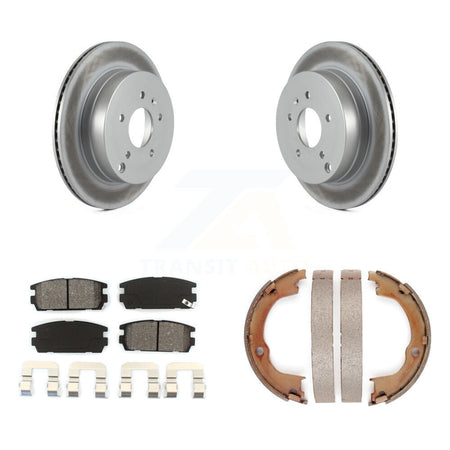 Rear Disc Coated Rotors Semi-Metallic Pads Parking Shoes Kit For Chevrolet Equinox Saturn KGS-103209