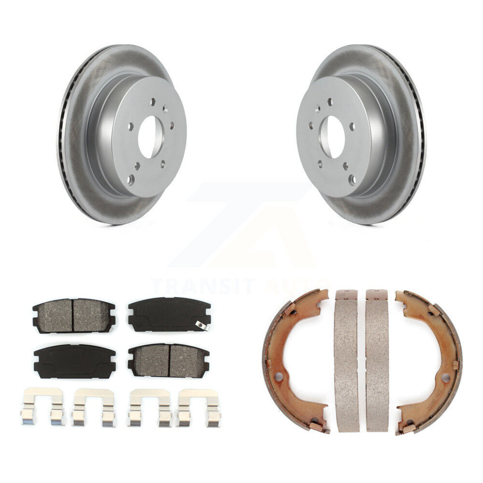 Rear Disc Coated Rotors Semi-Metallic Pads Parking Shoes Kit For Chevrolet Equinox Saturn KGS-103209