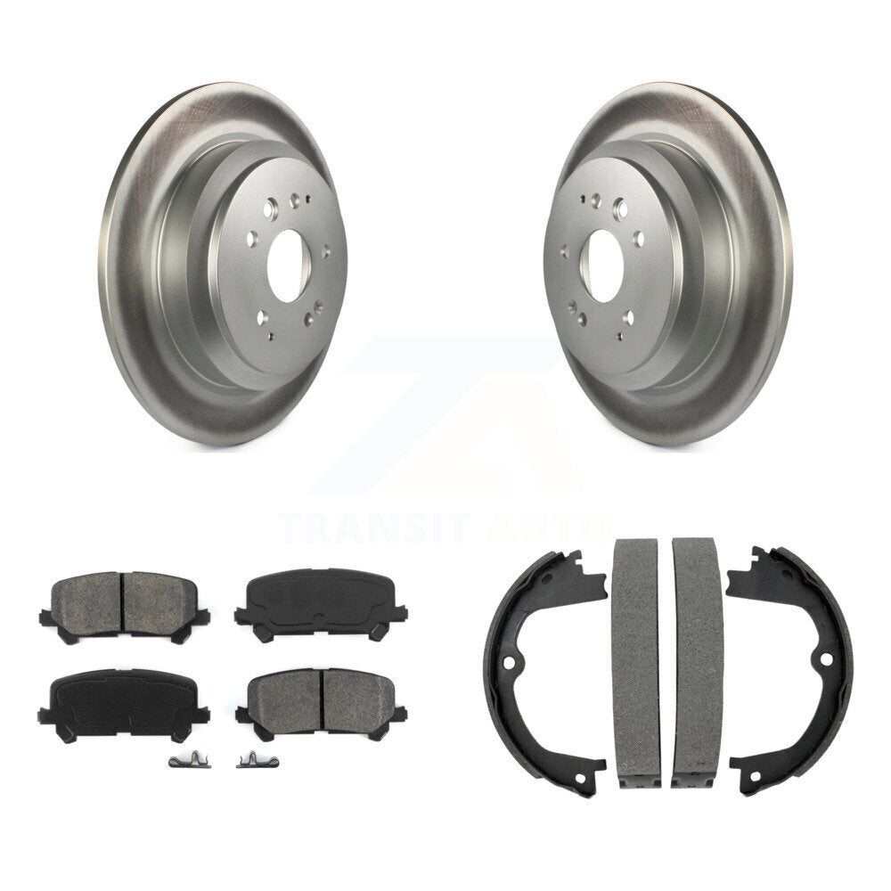 Rear Disc Coated Rotors Semi-Metallic Pads And Parking Shoes Kit For 2014-2016 Acura MDX KGS-103215