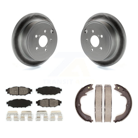 Rear Disc Coated Rotors Semi-Metallic Pads Parking Shoes Kit For Subaru Impreza Forester KGS-103218