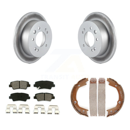 Rear Disc Coated Rotors Semi-Metallic Pads Parking Shoes Kit For 10 Hyundai Elantra Sedan KGS-103223