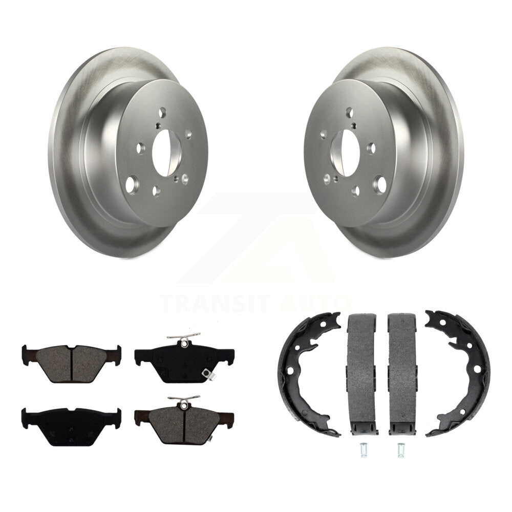 Rear Disc Coated Rotors Semi-Metallic Pads & Parking Brake Shoes Kit For Subaru Crosstrek KGS-103249
