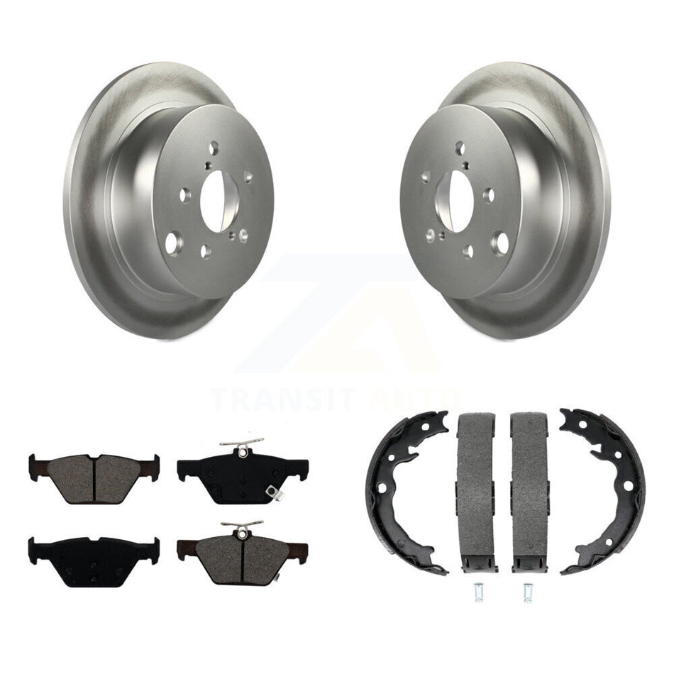 Rear Disc Coated Rotors Semi-Metallic Pads & Parking Brake Shoes Kit For Subaru Crosstrek KGS-103249