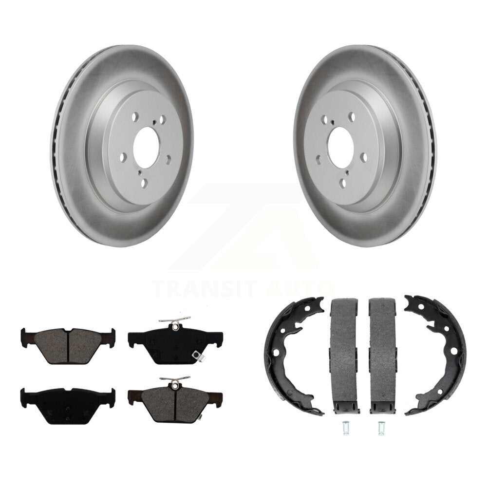 Rear Disc Coated Rotors Semi-Metallic Pads & Parking Brake Shoes Kit For Subaru Crosstrek KGS-103250