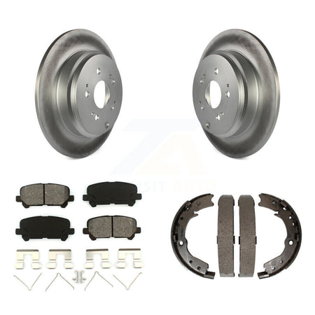 Rear Disc Coated Rotors Semi-Metallic Pads Parking Shoes Kit For 2011-2017 Honda Odyssey KGS-103252