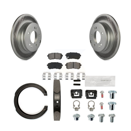 Rear Disc Coated Rotors Semi-Metallic Pads Parking Shoes And Hardware Kit For Kia Optima KGS-103276