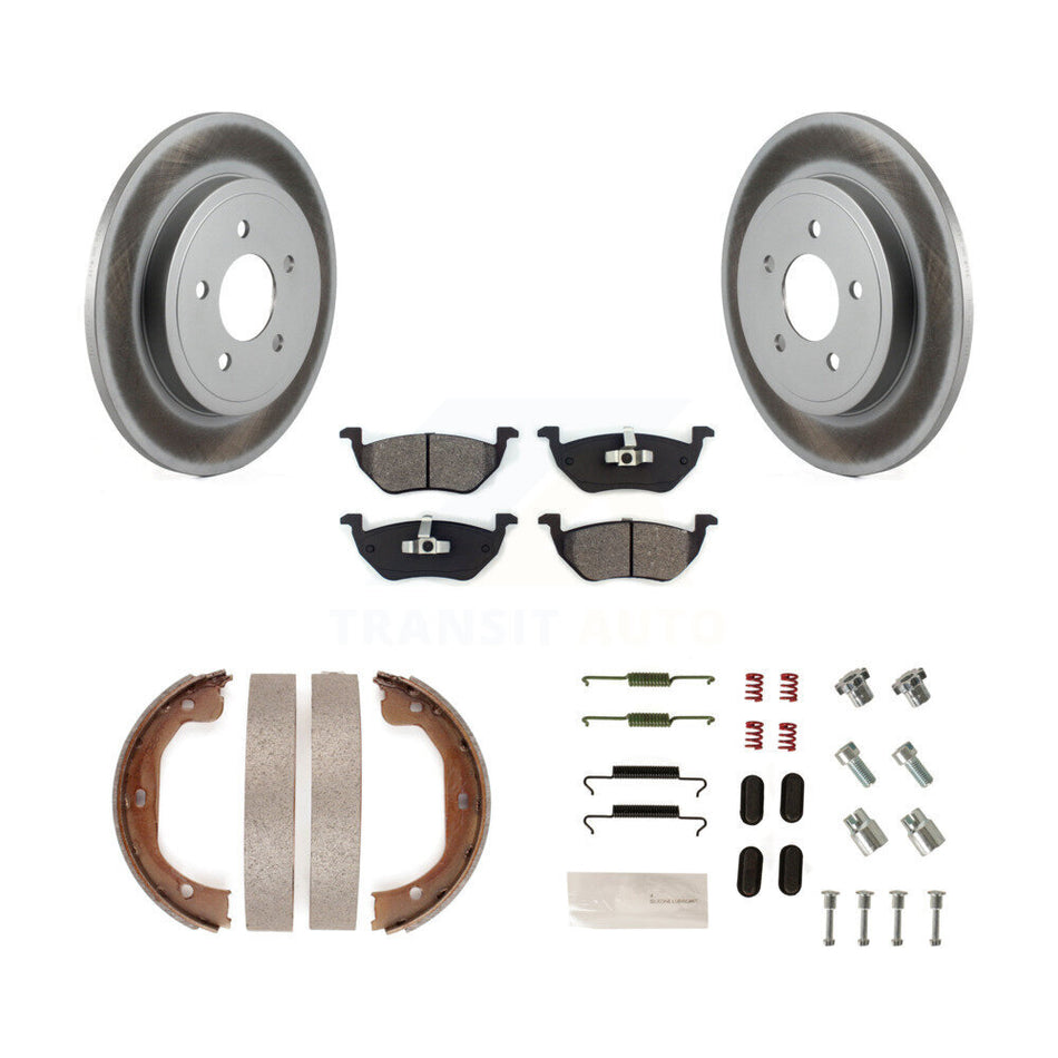 Rear Disc Coated Rotors Semi-Metallic Pads Parking Shoes And Hardware Kit For Ford Escape KGS-103331
