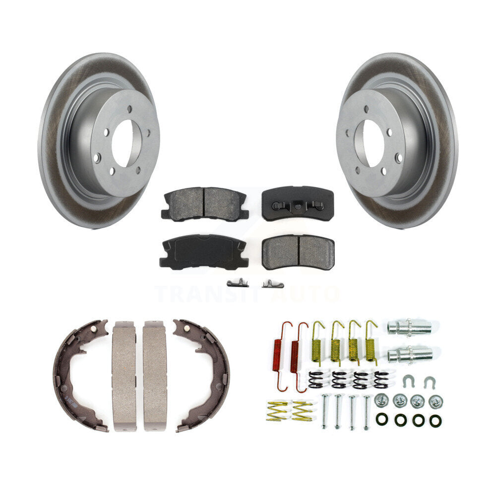 Rear Disc Coated Rotors Semi-Metallic Pads Parking Shoes & Hardware Kit For Jeep Patriot KGS-103389