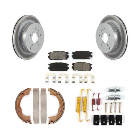 Rear Disc Coated Rotors Semi-Metallic Pads Parking Shoes & Hardware Kit For Chevrolet Vue KGS-103427