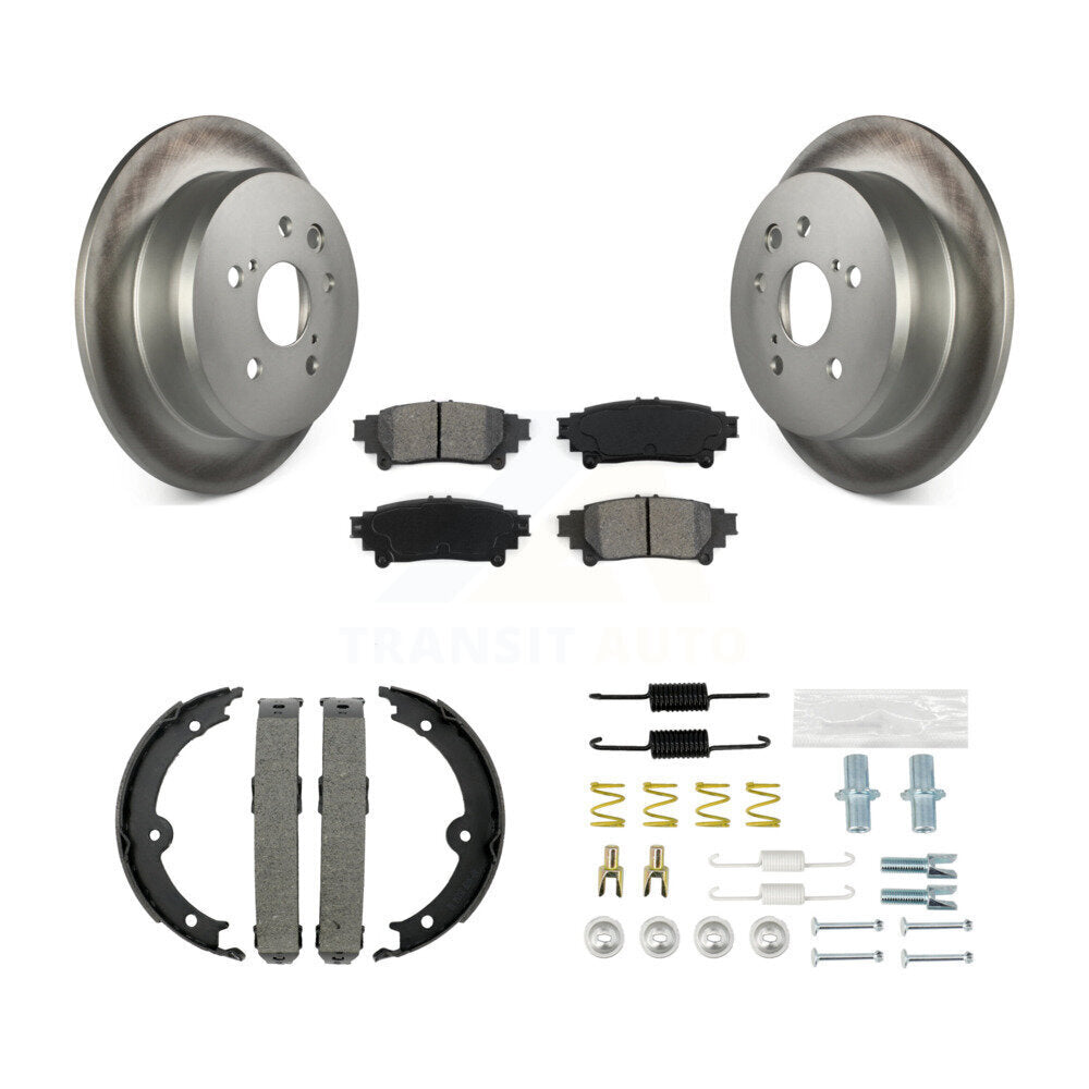 Rear Disc Coated Rotors Semi-Metallic Pads Parking Shoes And Hardware Kit For Lexus IS250 KGS-103434