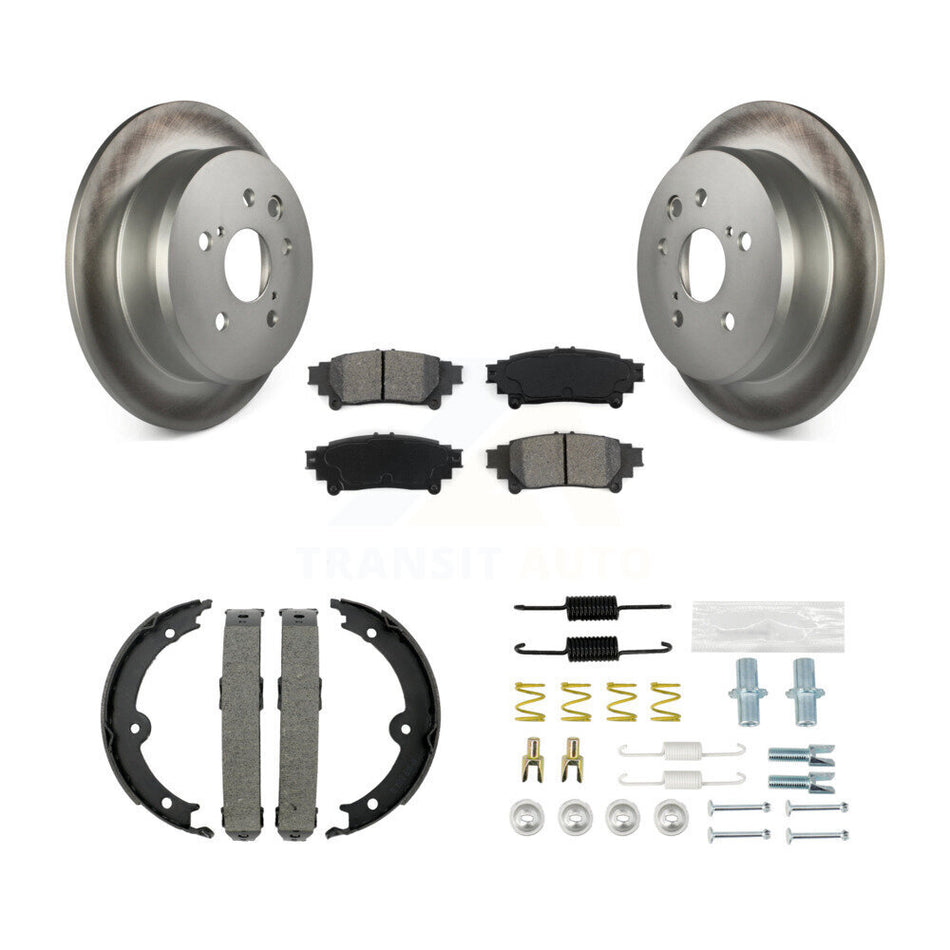 Rear Disc Coated Rotors Semi-Metallic Pads Parking Shoes And Hardware Kit For Lexus IS250 KGS-103434