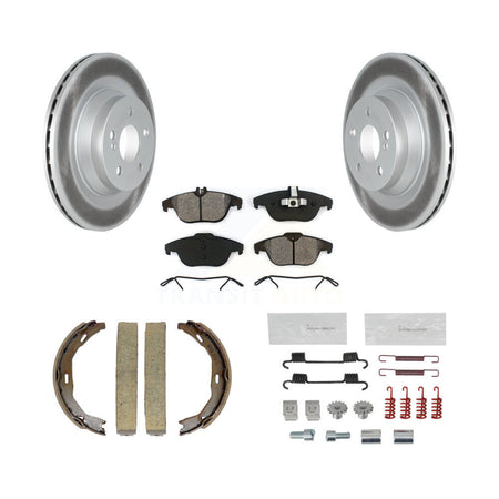Rear Disc Coated Rotors Semi-Metallic Pads Parking Brake Shoes And Hardware Kit For KGS-103477
