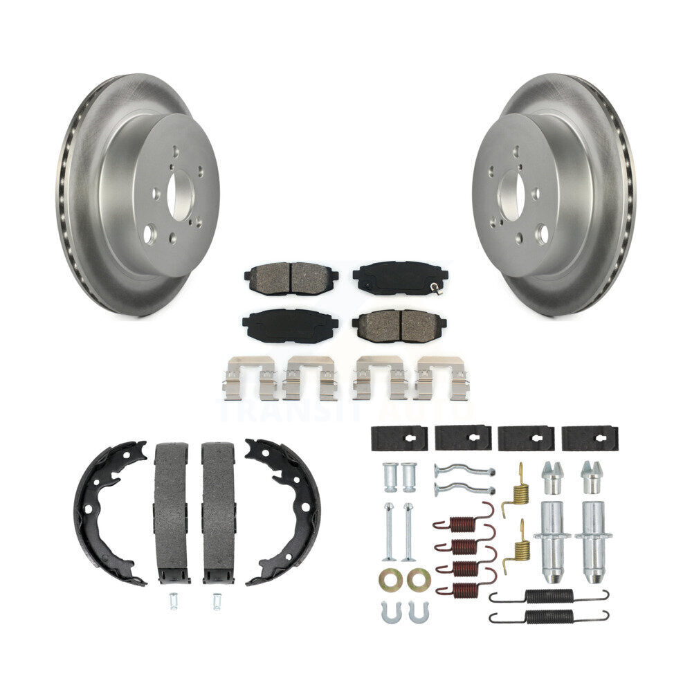 Rear Disc Coated Rotors Semi-Metallic Pads Parking Shoes Hardware Kit For Subaru Forester KGS-103487