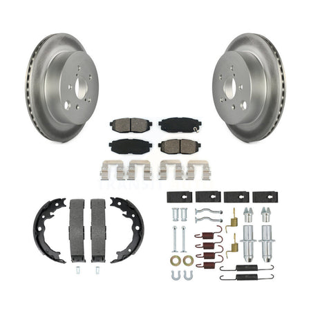 Rear Disc Coated Rotors Semi-Metallic Pads Parking Shoes Hardware Kit For Subaru Forester KGS-103487