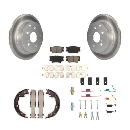 Rear Disc Coated Rotors Semi-Metallic Pads Parking Shoes And Hardware Kit For Toyota RAV4 KGS-103493