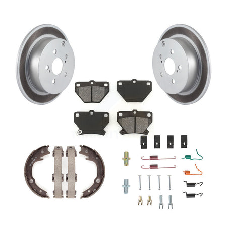 Rear Disc Coated Rotors Semi-Metallic Pads Parking Shoes Hardware Kit For Toyota Corolla KGS-103499