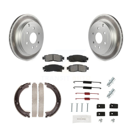 Rear Disc Coated Rotors Semi-Metallic Pads Parking Shoes And Hardware Kit For GMC Acadia KGS-103526