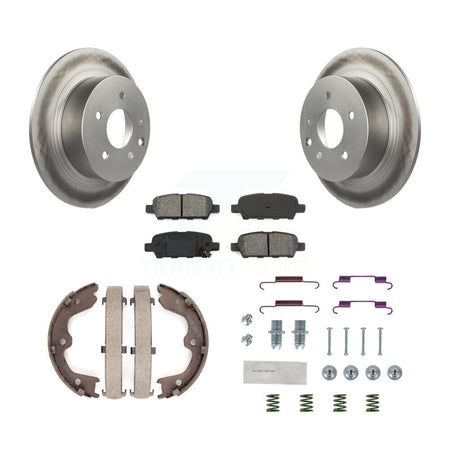 Rear Disc Coated Rotors Semi-Metallic Pads Parking Shoes & Hardware Kit For Nissan Altima KGS-103543