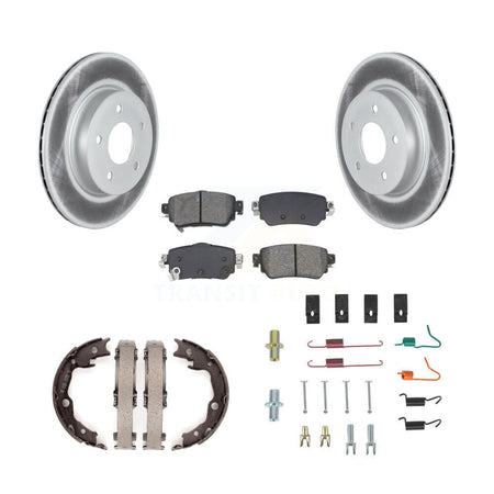 Rear Disc Coated Rotors Semi-Metallic Pads Parking Shoes And Hardware Kit For Nissan LEAF KGS-103566