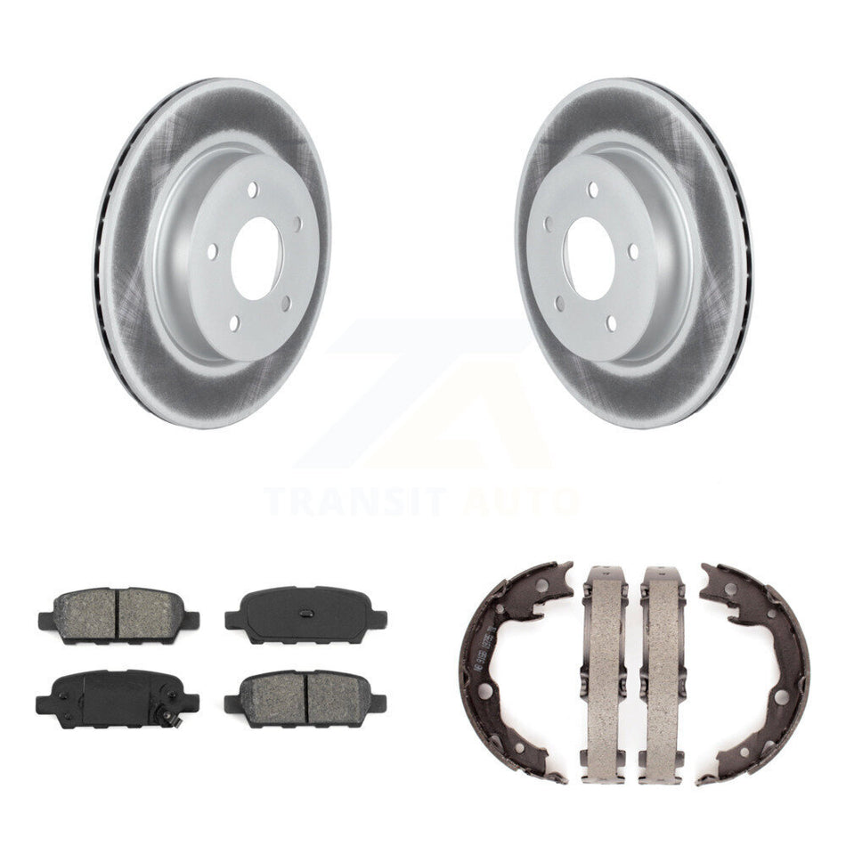 Rear Disc Coated Rotors Semi-Metallic Pads And Parking Brake Shoes Kit For Nissan LEAF KGS-103571