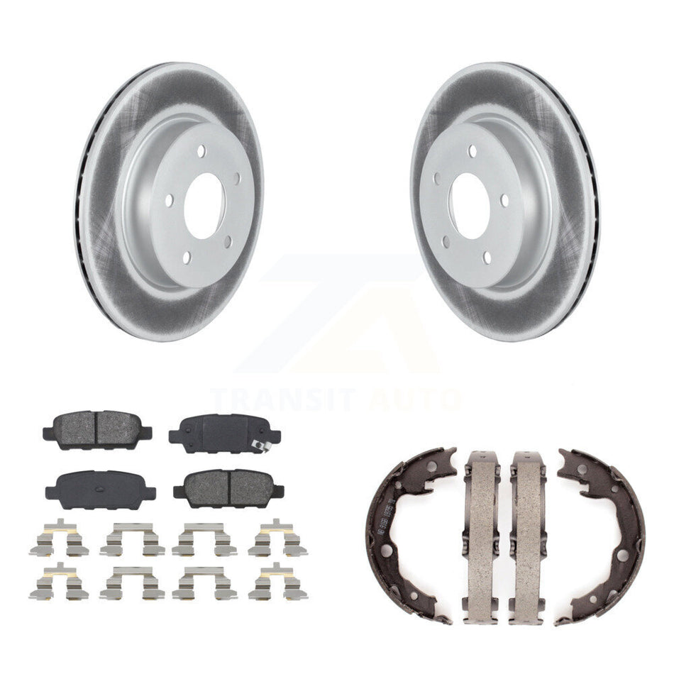 Rear Disc Coated Rotors Semi-Metallic Pads And Parking Brake Shoes Kit For Nissan LEAF KGS-103571