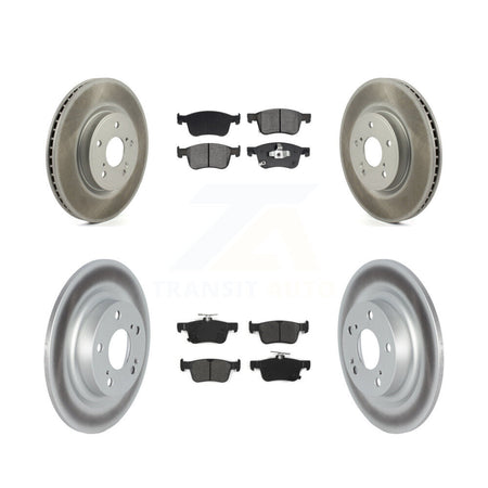 Front Rear Coated Disc Brake Rotors And Semi-Metallic Pad Kit For 2024 Acura Integra 1.5L KGS-103579