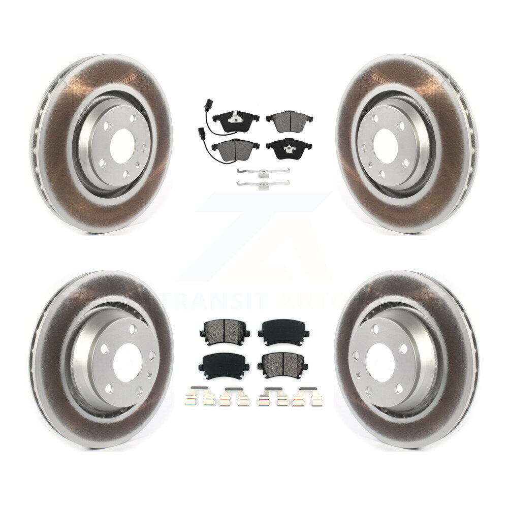 Front Rear Coated Disc Brake Rotor & Semi-Metallic Pad Kit For 2010-2015 Audi TTS Quattro KGS-103582
